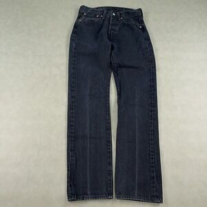 Levis 501 Jeans Womens 28x32 Black High Rise Button Fly Faded (Fits 27x30)